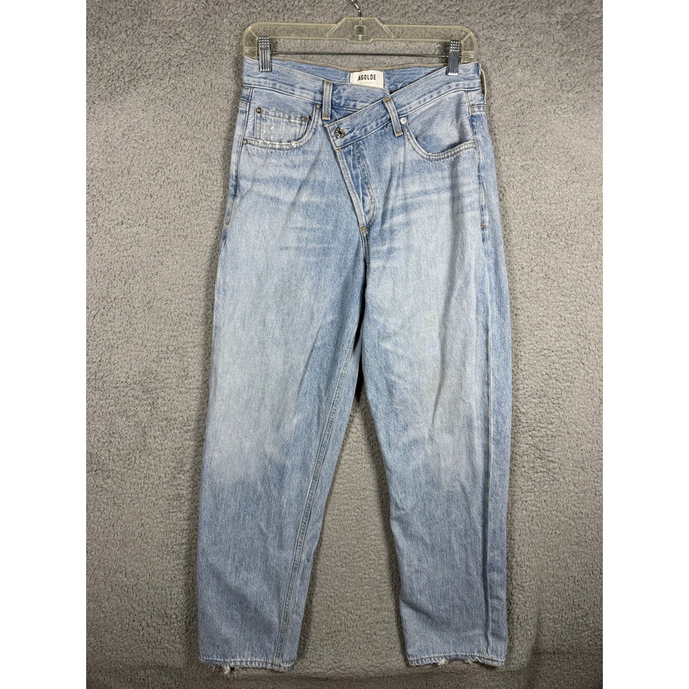 AGOLDE Criss Cross Upsized Jeans Light Wash Blue Denim A097-983 Size 26